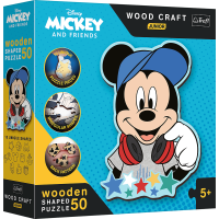 TREFL Wood Craft Junior puzzle Vo svete Mickeho Mouse 50 dielikov