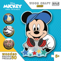 TREFL Wood Craft Junior puzzle Vo svete Mickeho Mouse 50 dielikov