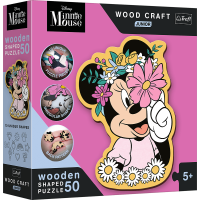 TREFL Wood Craft Junior puzzle Vo svete Minnie Mouse 50 dielikov