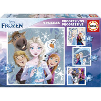 EDUCA Puzzle Ľadové kráľovstvo 4v1 (12,16,20,25 dielikov)
