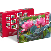 CHERRY PAZZI Puzzle Ružové kvety lotusu 500 dielikov