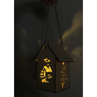 Adventný drevený LED lampáš - Betlehem