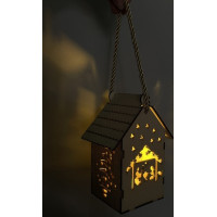 Adventný drevený LED lampáš - Betlehem