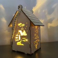 Adventný drevený LED lampáš - Betlehem