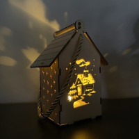 Adventný drevený LED lampáš - Betlehem