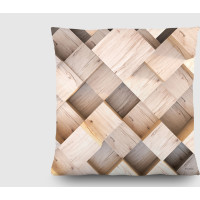 Dekoračný vankúš - 3D drevo - 45x45 cm