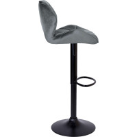 Barová stolička GRAPPO VELVET - šedá