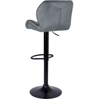 Barová stolička GRAPPO VELVET - šedá