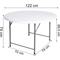 Cateringový okrúhly stôl BRISTOL 120 cm - biely