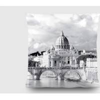 Dekoračný vankúš - Rím a hodiny - 45x45 cm