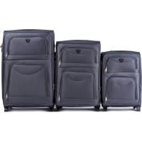 Moderné cestovné tašky MOVE 2 - set S+M+L - tmavo šedé