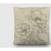 Dekoračný vankúš - Béžové kvety - 45x45 cm