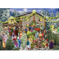 FALCON Puzzle Farma s vianočnými stromčekmi 2x1000 dielikov