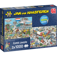 JUMBO Puzzle JvH Dopravný chaos a Lietadlom aj loďou 2x1000 dielikov