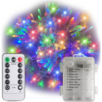 Vianočné LED osvetlenie s diaľkovým ovládaním 100 diód - 10 m - viacfarebná