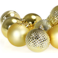 Vianočné závesné banky na stromček ESTRELLA 66 kusov - zlaté