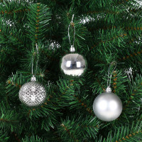 Vianočné závesné banky na stromček ESTRELLA 66 ks - strieborné