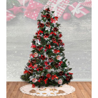 Vianočné banky na stromček - 5 druhov - 30 ks - 8 cm - červené - priehľadné