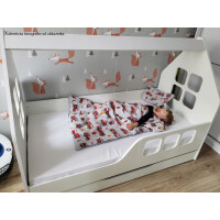 Detská domčeková posteľ KIDHOUSE so šuplíkom - sonoma - pravá - 160x80 cm