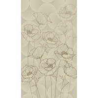 Dizajnový záves - Béžové kvety - 140x245 cm