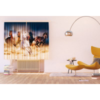 Dizajnový záves - Bežiace kone - 180x160 cm