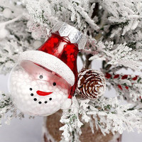 Vianočné závesné banky na stromček - 19 druhov - 78 ks - červené/biele