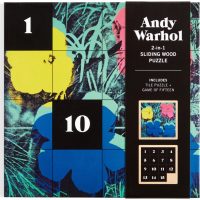 GALISON Posuvné drevené puzzle Andy Warhol: Kvety 2v1 (16 dielikov)