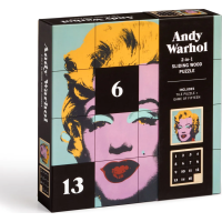 GALISON Posuvné drevené puzzle Andy Warhol: Marilyn 2v1 (16 dielikov)