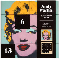 GALISON Posuvné drevené puzzle Andy Warhol: Marilyn 2v1 (16 dielikov)