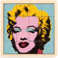 GALISON Posuvné drevené puzzle Andy Warhol: Marilyn 2v1 (16 dielikov)