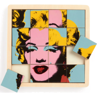 GALISON Posuvné drevené puzzle Andy Warhol: Marilyn 2v1 (16 dielikov)