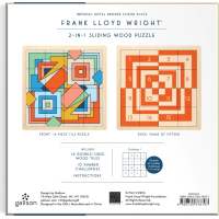GALISON Posuvné drevené puzzle Frank Lloyd Wright: Imperial Hotel 2v1 (16 dielikov)