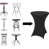 Elastický návlek na koktailový stolík 80 cm - čierny