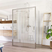 Sprchovací kút na stenu LIMA - obdĺžnik - chróm/sklo Číre - posuvné dvere