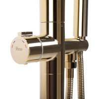 Podlahová vaňová batéria REA CLARK so sprchou - zlatá lesklá