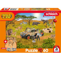 SCHMIDT Puzzle Schleich V Savane 60 dielikov + figúrka Schleich