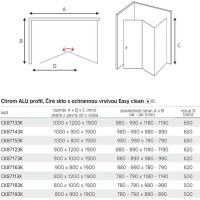 Sprchovací kút LIMA - obdĺžnik - chróm / sklo Číre - zalamovacie dvere