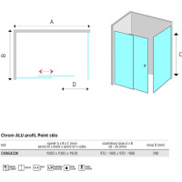 Sprchovací kút LIMA - 100x100 cm - chróm / sklo Point - posuvné dvere