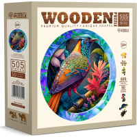 WOODEN CITY Drevené puzzle Pestrofarebný vták 505 dielikov EKO