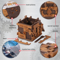 WOODEN CITY 3D drevené puzzle Escape room: Puzzle Box 149 dielikov