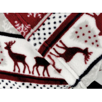 Deka NOVEL 150x200 cm - jelene a vločky - modrá/červená/biela