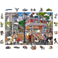 WOODEN CITY Drevené puzzle Hlavná ulica 2v1, 505 dielikov EKO