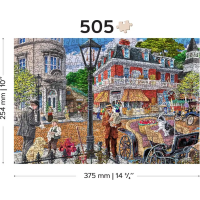 WOODEN CITY Drevené puzzle Hlavná ulica 2v1, 505 dielikov EKO