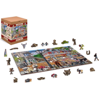 WOODEN CITY Drevené puzzle Hlavná ulica 2v1, 505 dielikov EKO