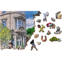 WOODEN CITY Drevené puzzle Hlavná ulica 2v1, 505 dielikov EKO