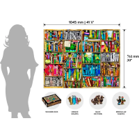 WOODEN CITY Drevené puzzle Knižnica 2v1, 4000 dielikov