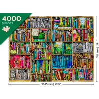 WOODEN CITY Drevené puzzle Knižnica 2v1, 4000 dielikov
