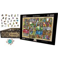 WOODEN CITY Drevené puzzle Knižnica 2v1, 4000 dielikov