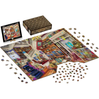 WOODEN CITY Drevené puzzle Priania v kníhkupectve 2v1, 4000 dielikov