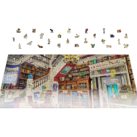 WOODEN CITY Drevené puzzle Priania v kníhkupectve 2v1, 4000 dielikov